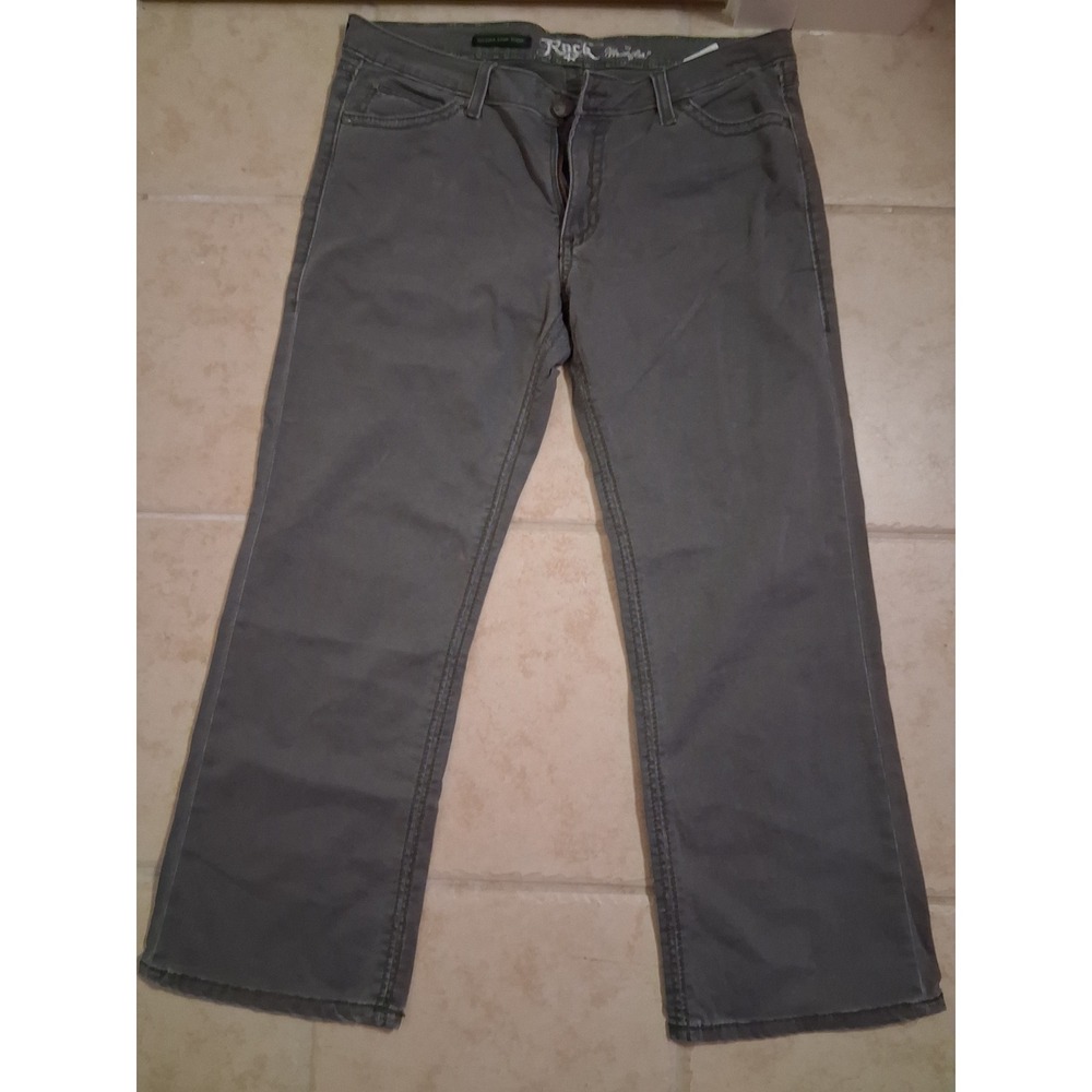Wrangler Rock 47 Womens Ultra Low Rise Bootcut Jeans Olive Green 11/12 WHC57OB